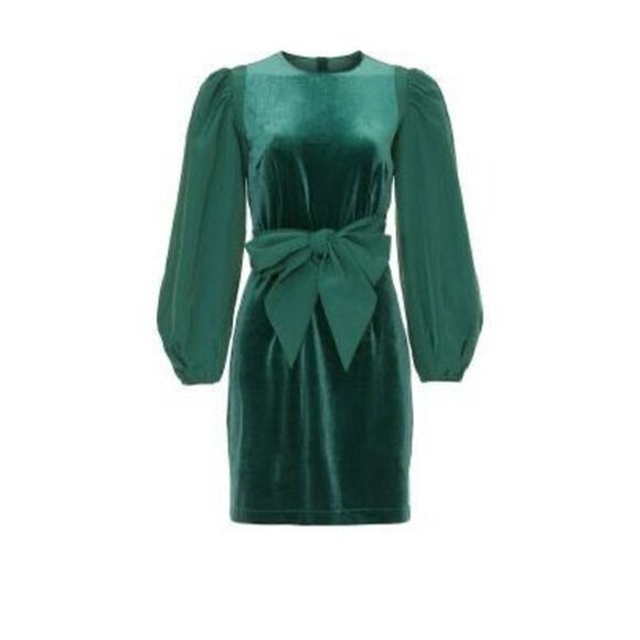 LDT Velvet Tie Front Dress NEW - Picture 1 of 11
